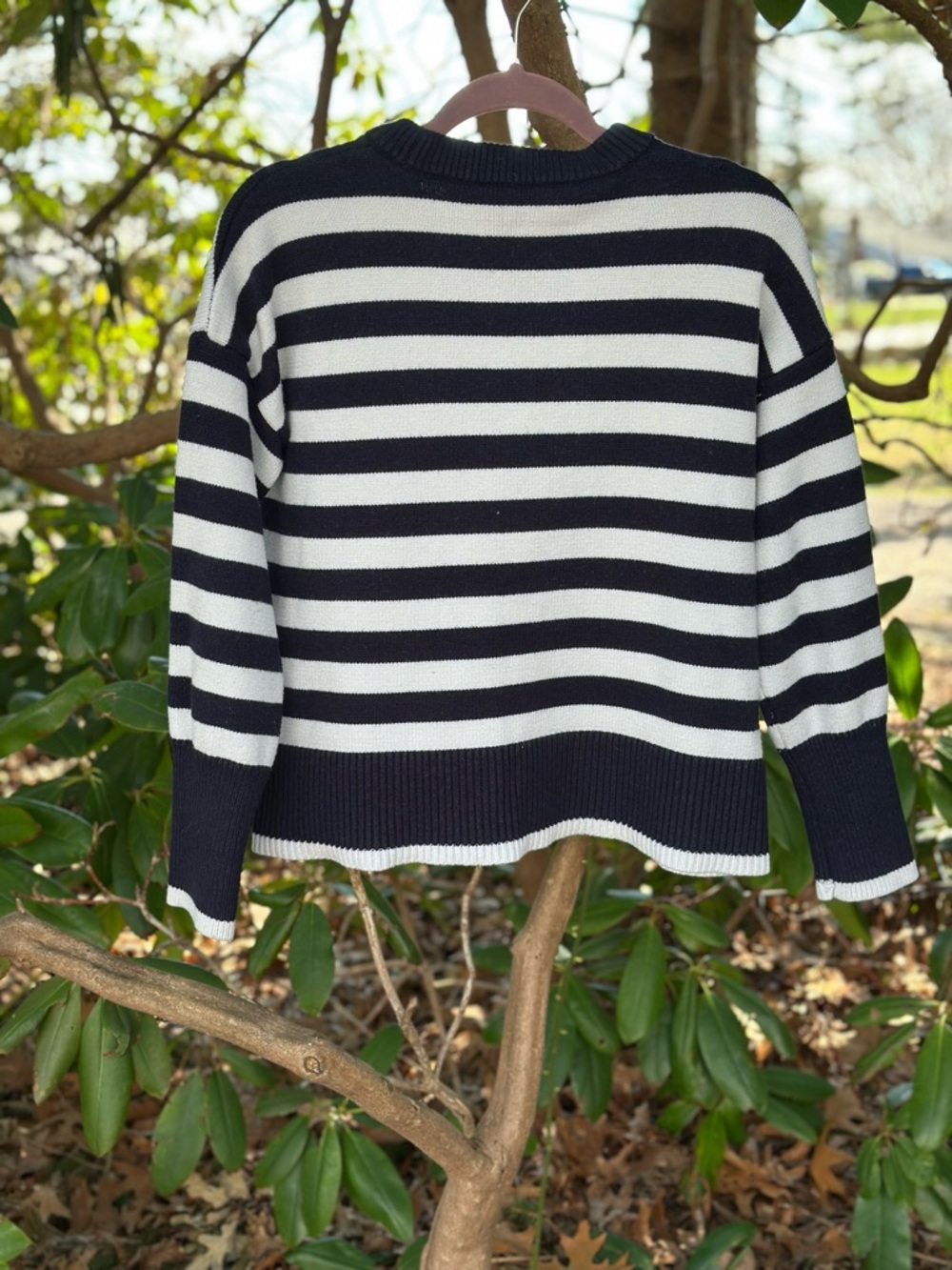 Philosophy Navy & White Striped Crewneck Sweater- Large- soft - Picture 3 of 10